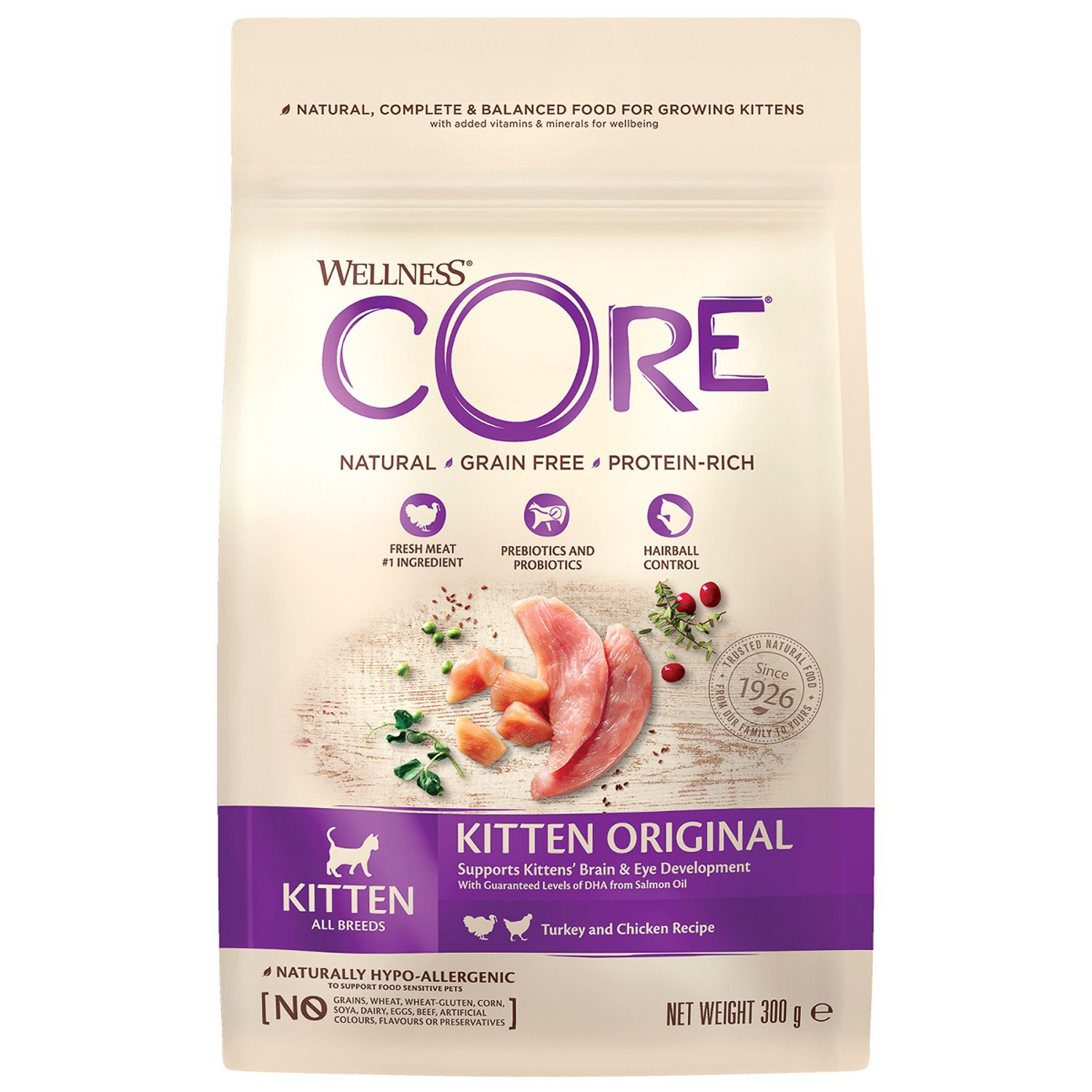 Корм для котят Wellness CORE индейка курица 300г - фото 1