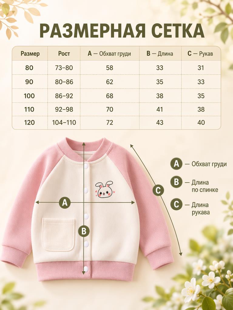 Бомбер Bambooland cardigan_pinkrabbit - фото 6