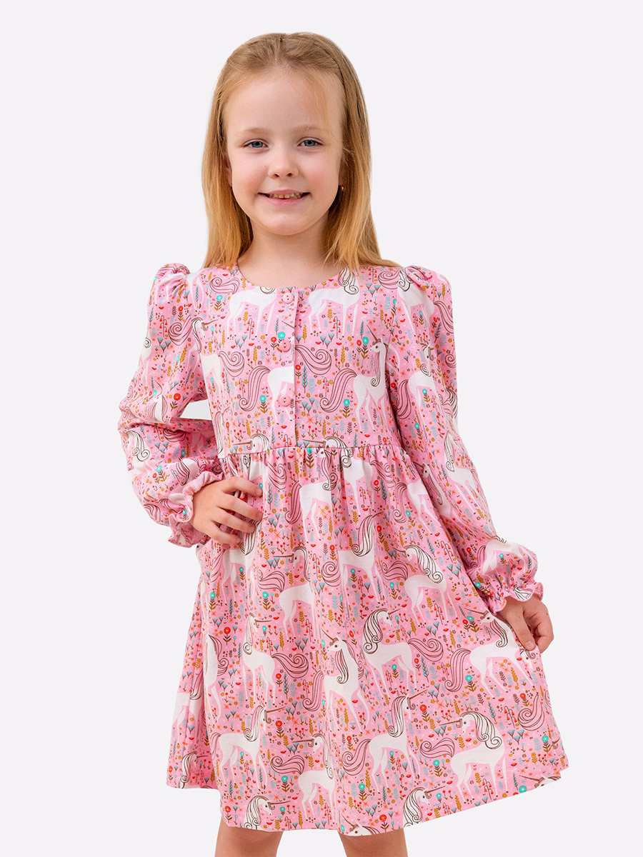 Платье HappyFox HFLUN974лошади.розовый - фото 1