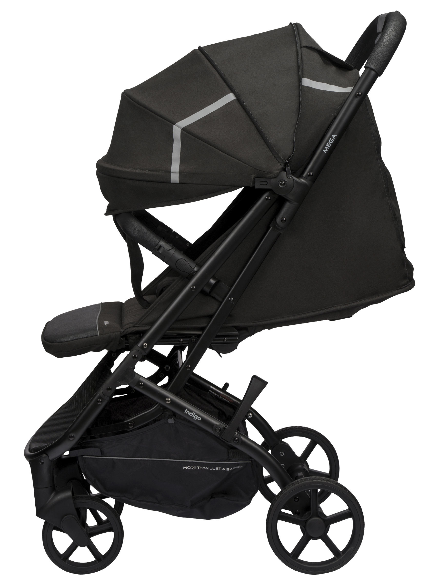 Коляска прогулочная Indigo Mega черный - фото 14