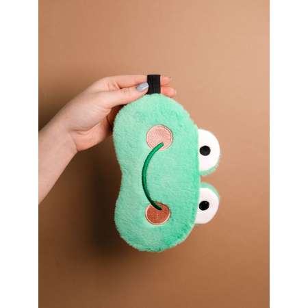 Маска для сна iLikeGift Baby frog green с гелевым вкладышем