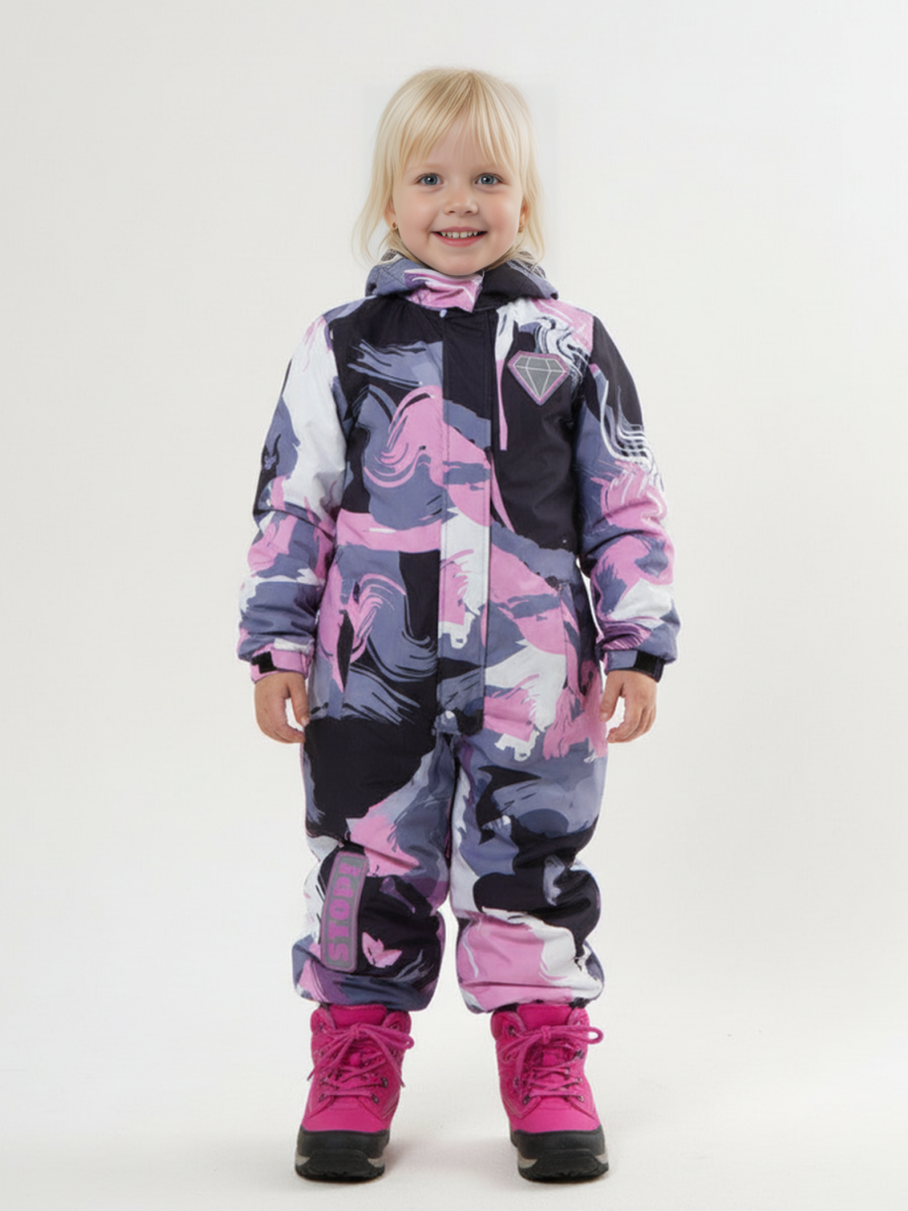 Комбинезон Saimaa Glo-10 серо-розовый - фото 2