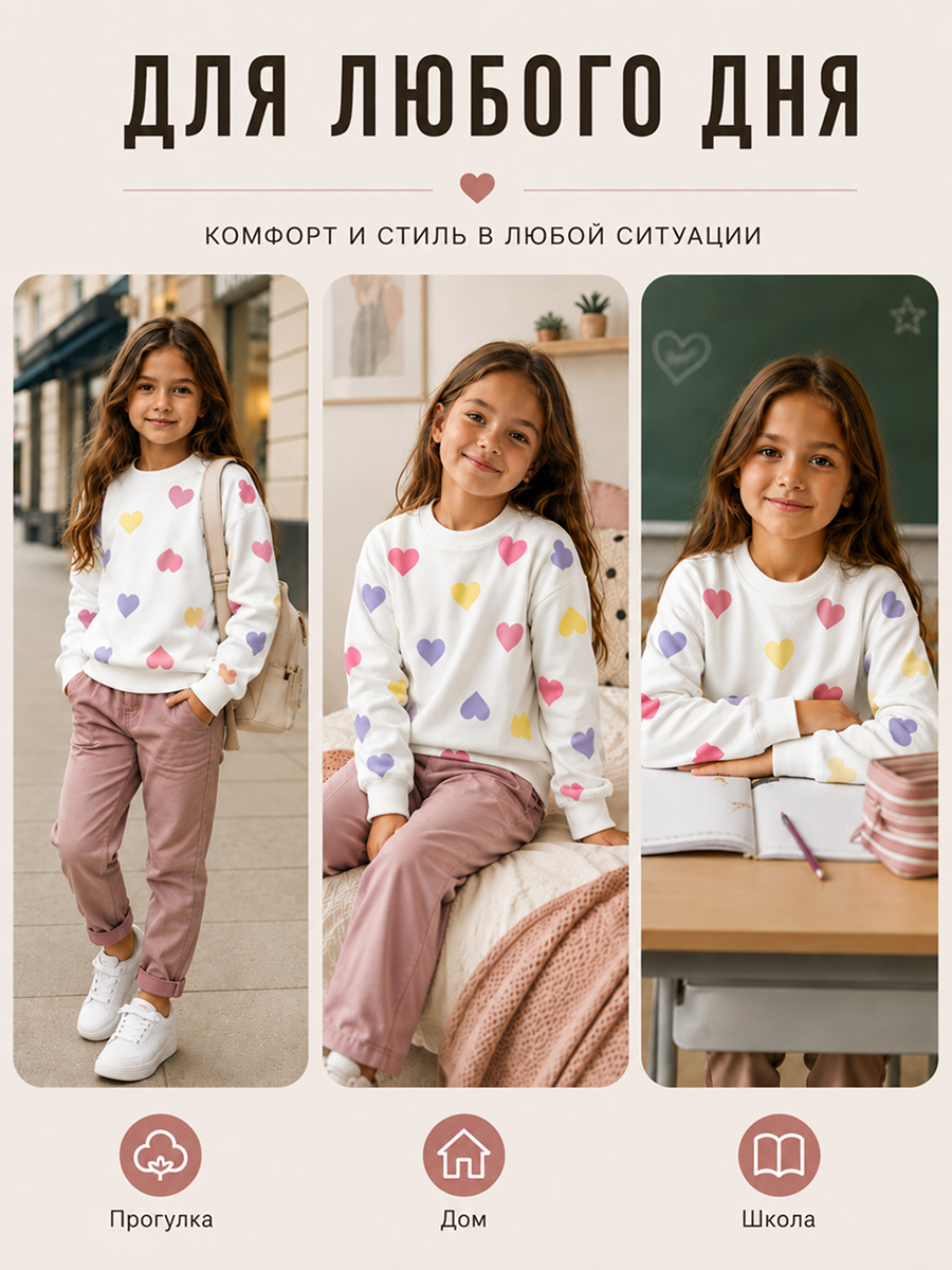Свитшот NATIVIA свитшот/сердечки - фото 7