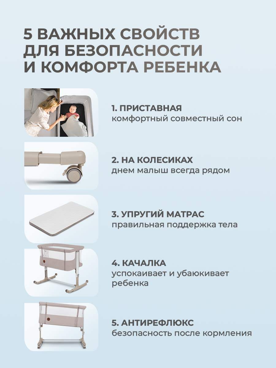 Колыбель Lionelo Aurora Beige Cappuccino - фото 2