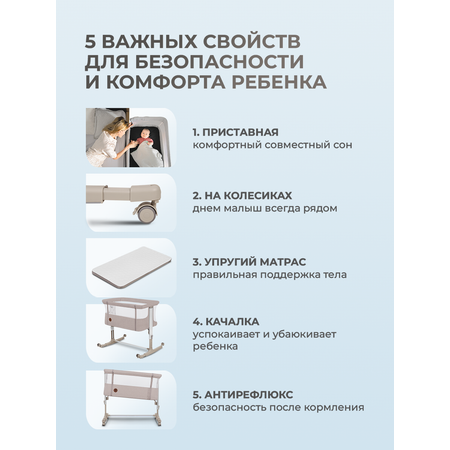Колыбель Lionelo Aurora Beige Cappuccino