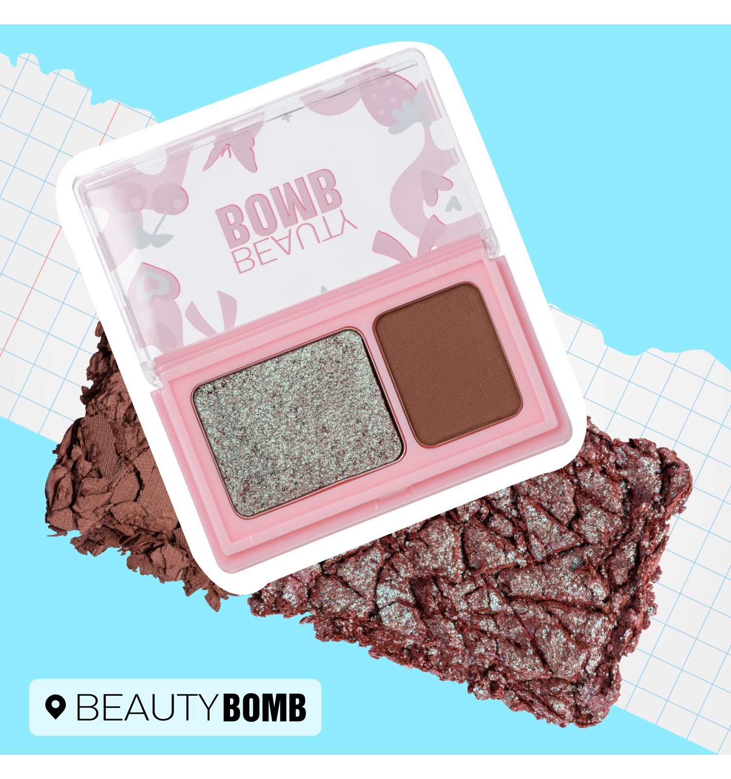 Палетка теней для век Beauty Bomb Double Eyeshadow Palette двойная 02 матовые и сияющие оттенки 3.4г - фото 7