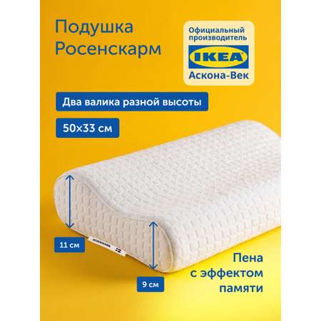 Подушка анатомическая IKEA Росенскарм 33 x 50 см 1 шт.