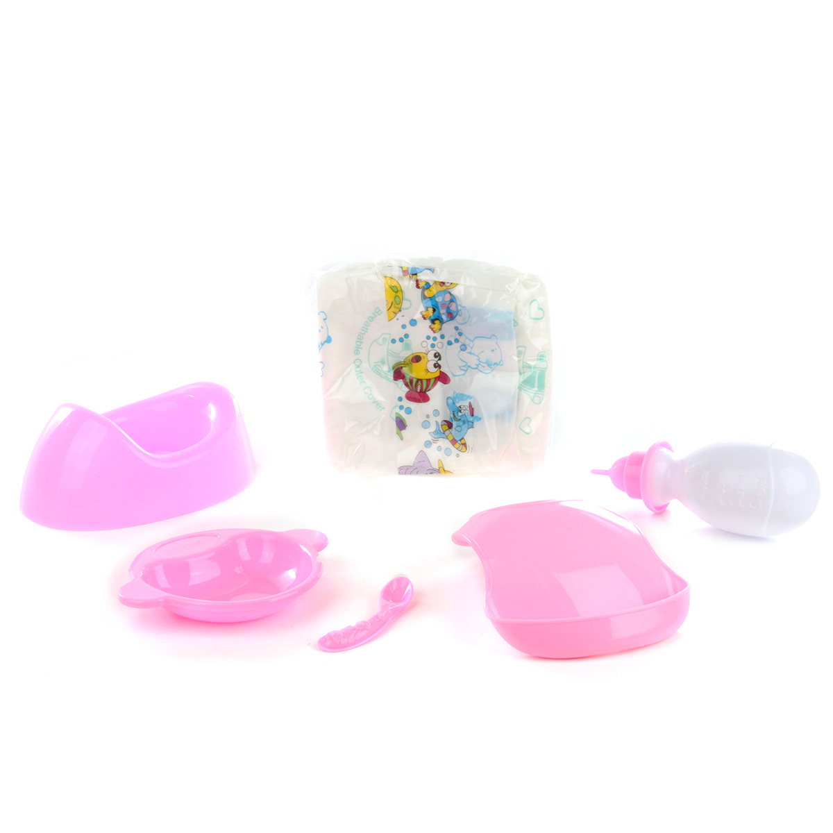 Аксессуар для кукол Veld Co кровать, бутылочка, посуда, подгузник 103586 - фото 2