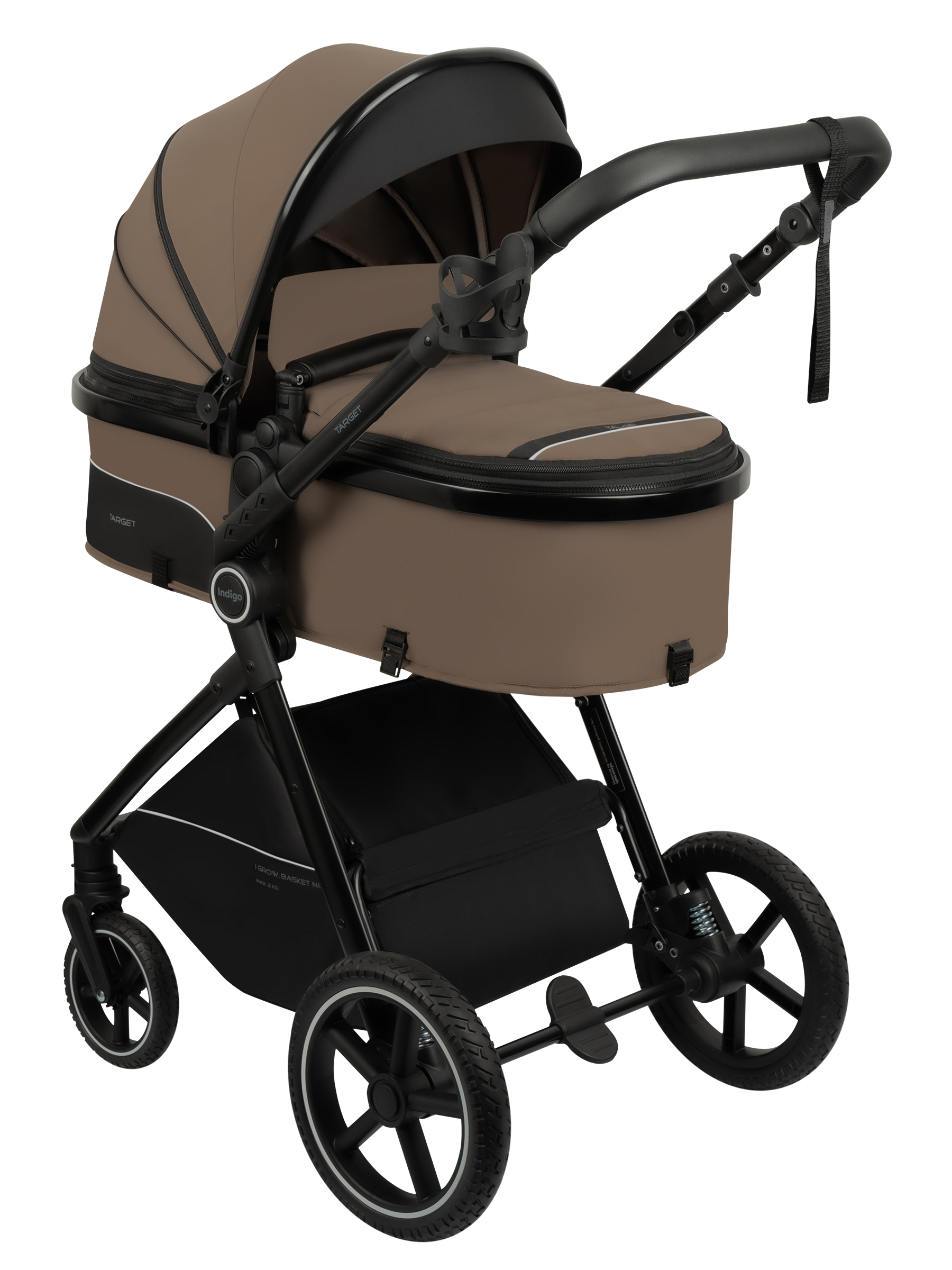 Коляска трансформер Indigo TARGET 3в1 темно-бежевый - фото 18