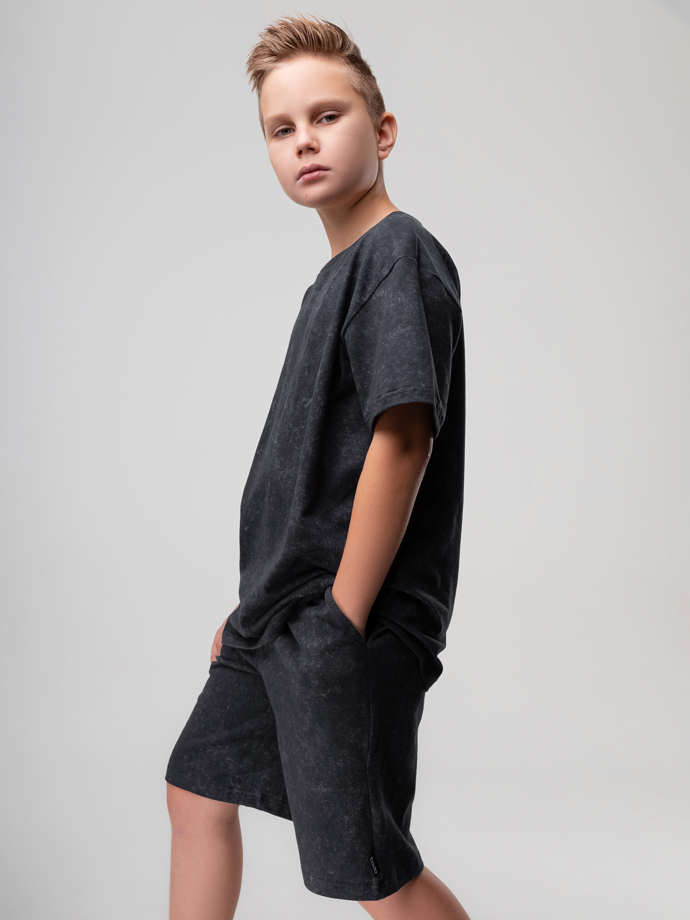 Футболка и шорты Bodo 46-55МU_серый (черный) - фото 2