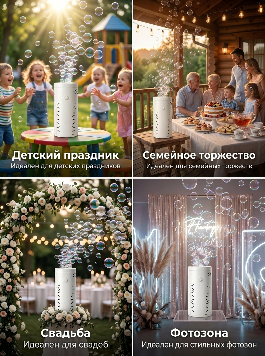 Генератор мыльных пузырей Kaleidoscope toys с подсветкой на батарейках - фото 7