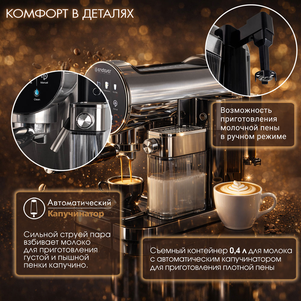 Кофеварка рожкового типа ENDEVER Costa-2010 - фото 3