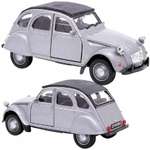 Автомобиль Welly Citroen 2CV Soft-top серебристо-серый 1:38