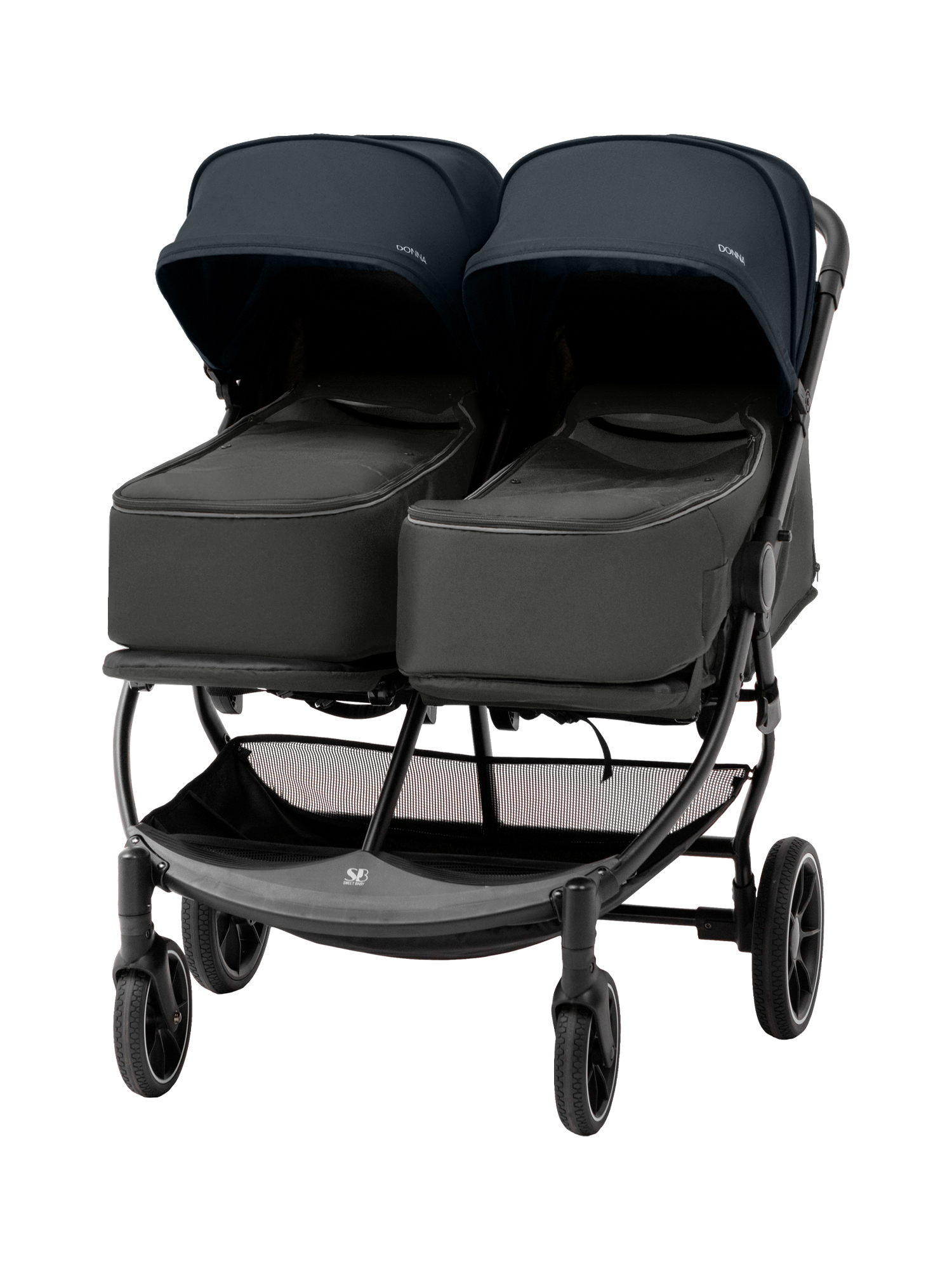 Коляска прогулочная для двойни Sweet Baby Donna Grey серый - фото 13