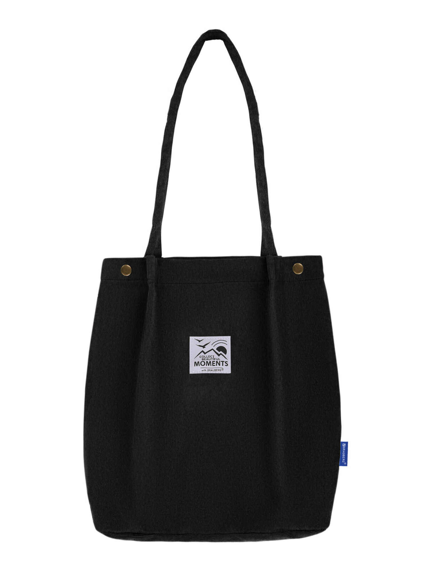 Изображение товара Стильная женская сумка-шоппер BRAUBERG MOMENTS из вельвета черного цвета