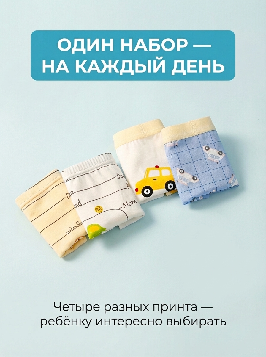 Трусы 4 шт Bambooland Boxer-Bus - фото 12