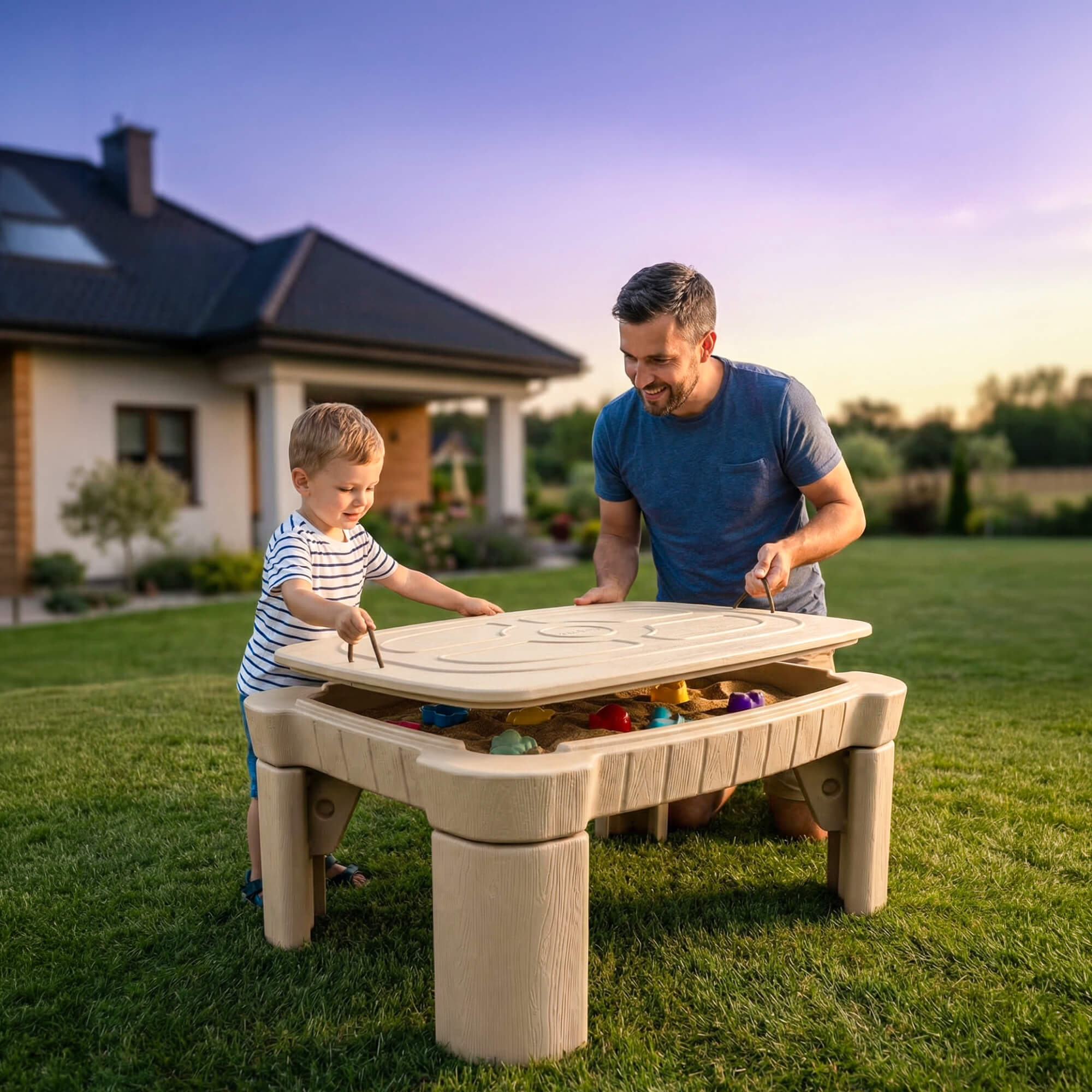 Песочница - столик детская UNIX Kids для игр с песком и водой 96х66х40,5 см - фото 16