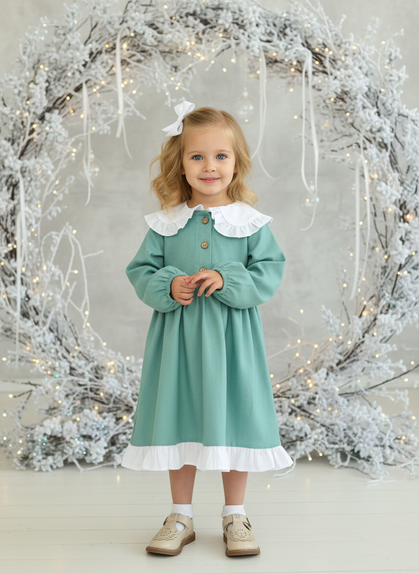 Платье LELUkids LK.CH.81FL/полынь - фото 1