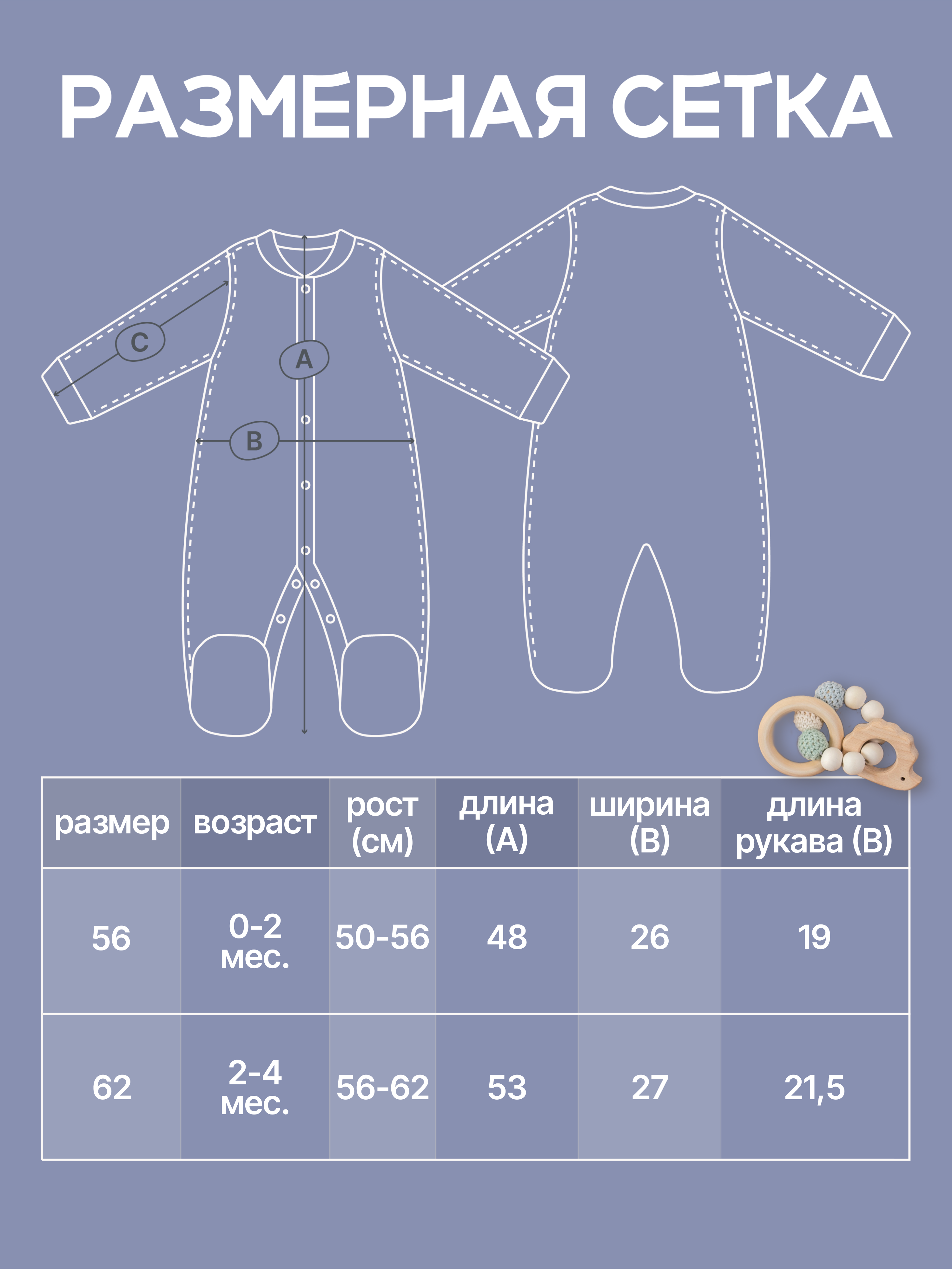 Комбинезон 3 шт MomKid N-MinkyN-2 - фото 4