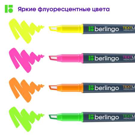 Текстовыделители BERLINGO 4 цв.