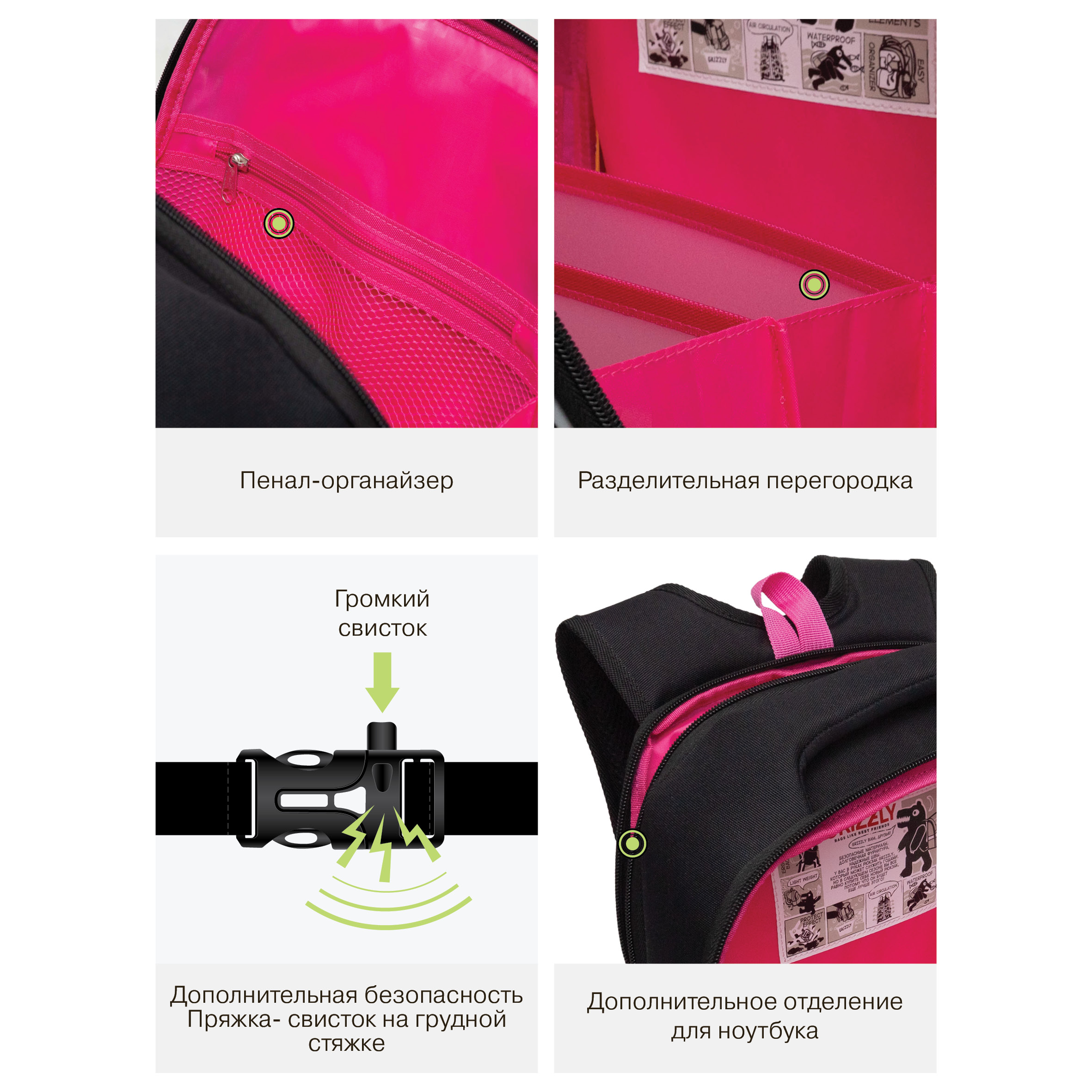 Ранец Grizzly для девочки - фото 13