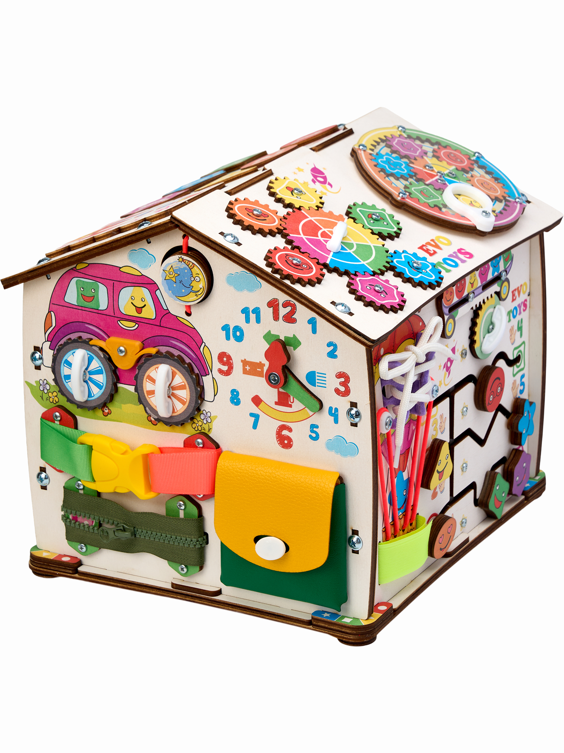 Игрушка Evotoys бизиборд Смайлика на машинке - фото 19