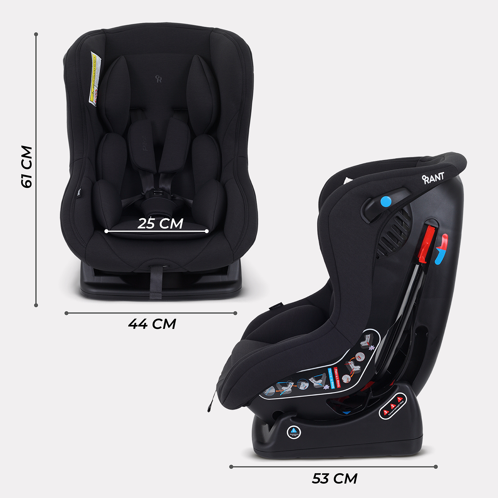 Автокресло Rant LB-777 Pilot 0+/1 (0-18 кг) черный - фото 2