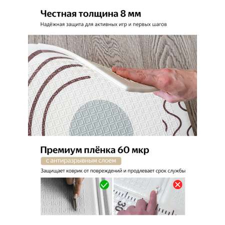 Детский коврик MIKMEL складной игровой развивающий двусторонний для ползания