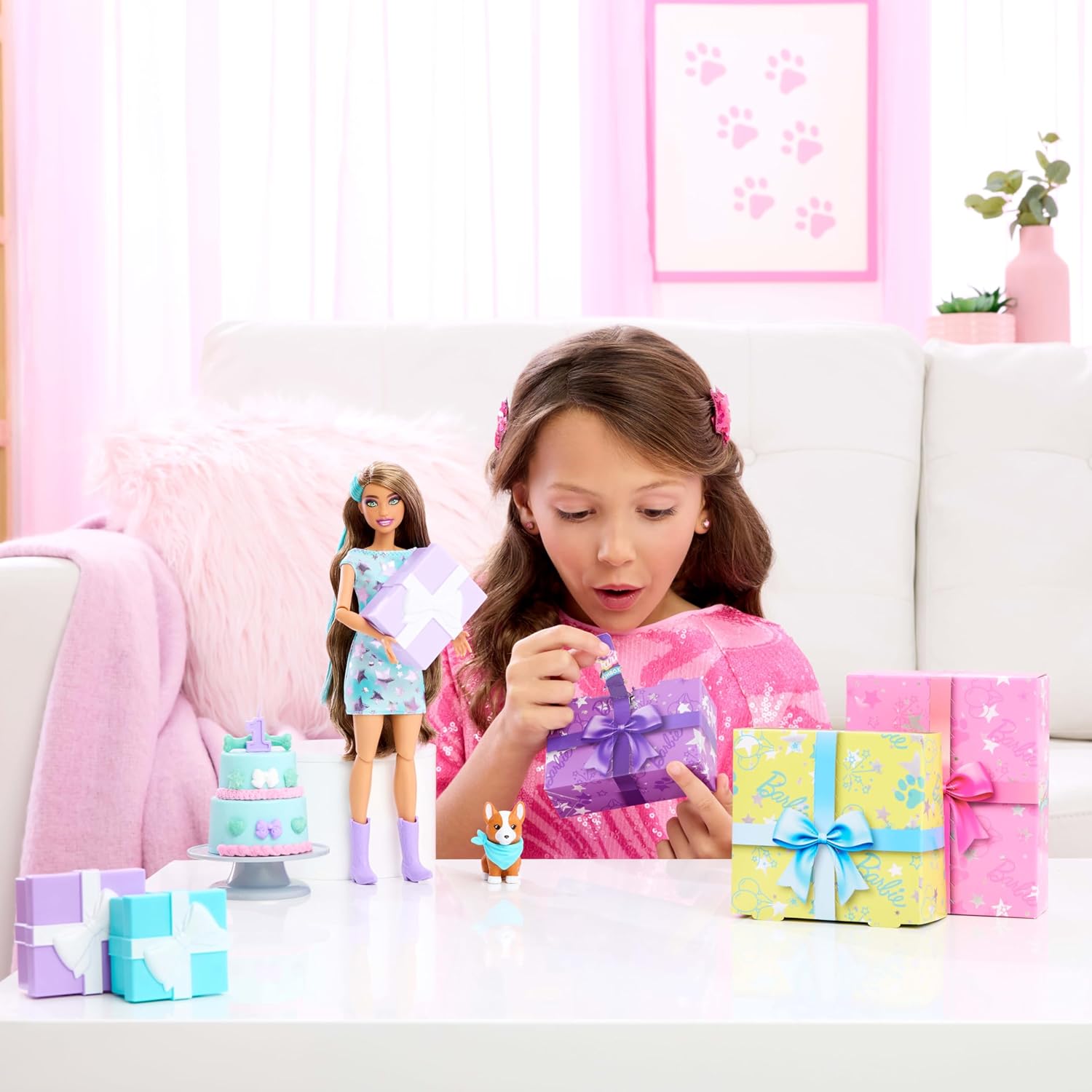 Кукла модельная Barbie Pet Birthday голубой JFG68 - фото 6