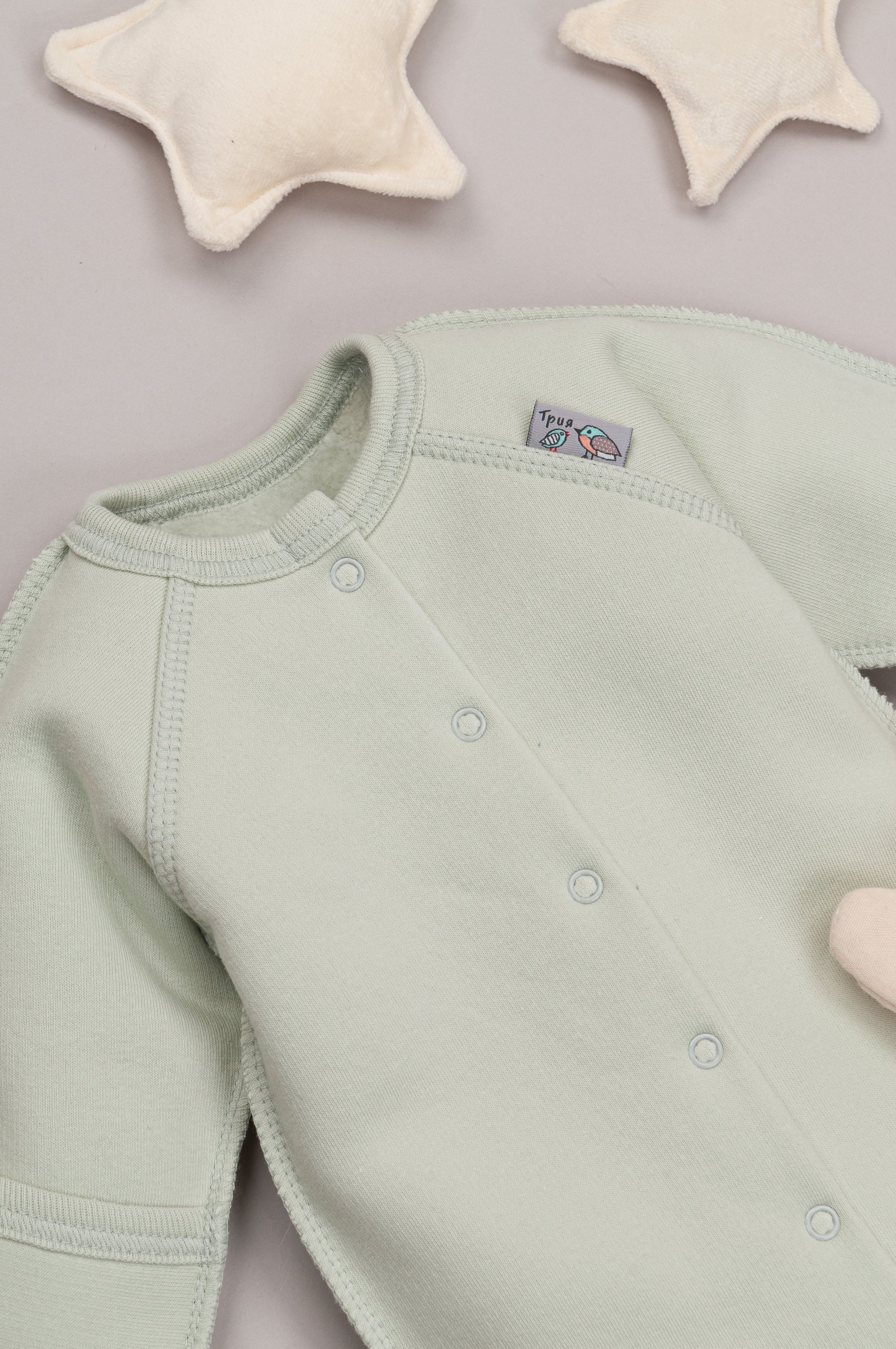 Комбинезон ТРИЯ 1131 футер 3-х нитка зелен пастель - фото 4