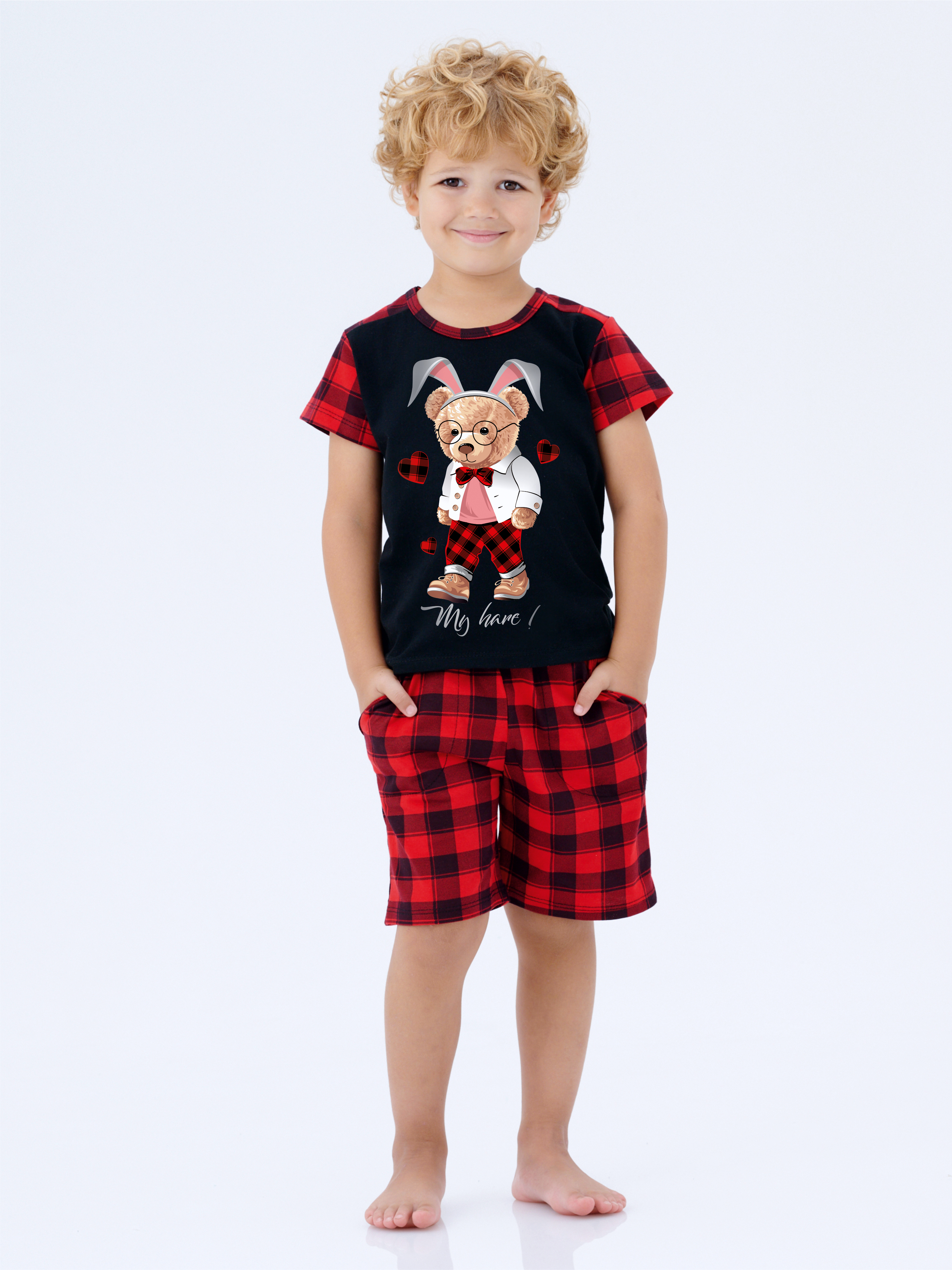 Пижама КрутышОк Т-030 черный, красный - фото 1