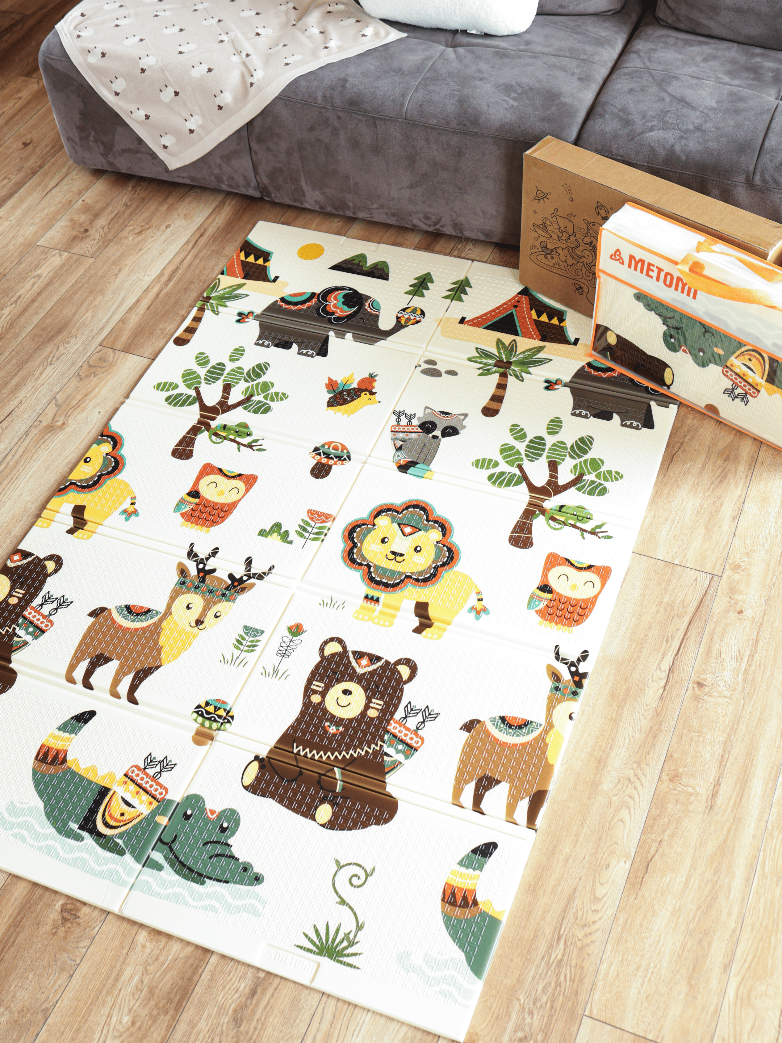 Детский складной коврик METOMI Дорога/Веселые животные 180 x 120 см - фото 9