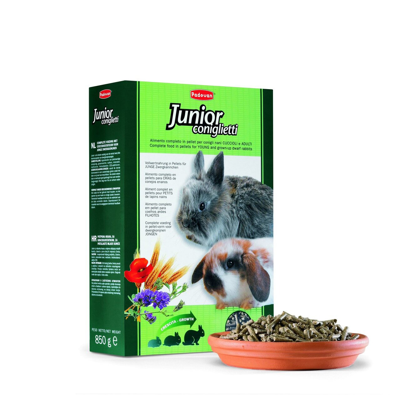 Корм для кроликов и молодняка PADOVAN Junior комплексный основной 0.85кг - фото 2