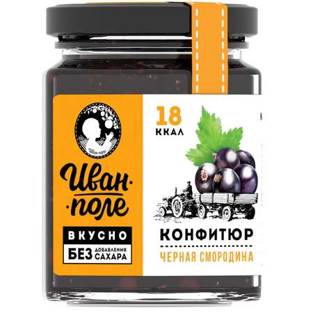Конфитюр низкокалорийный Иван-поле Черная смородина без сахара (180 г)
