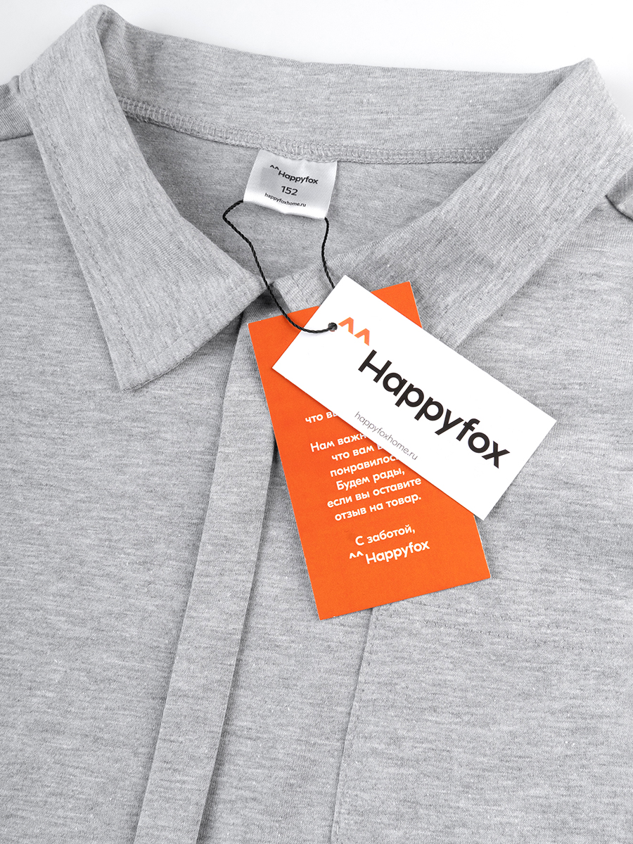 Футболка-поло HappyFox HF55152серыймеланж - фото 3