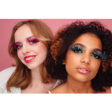 Накладные Ресницы Lukky Fresh Lash перьевые розовый горох