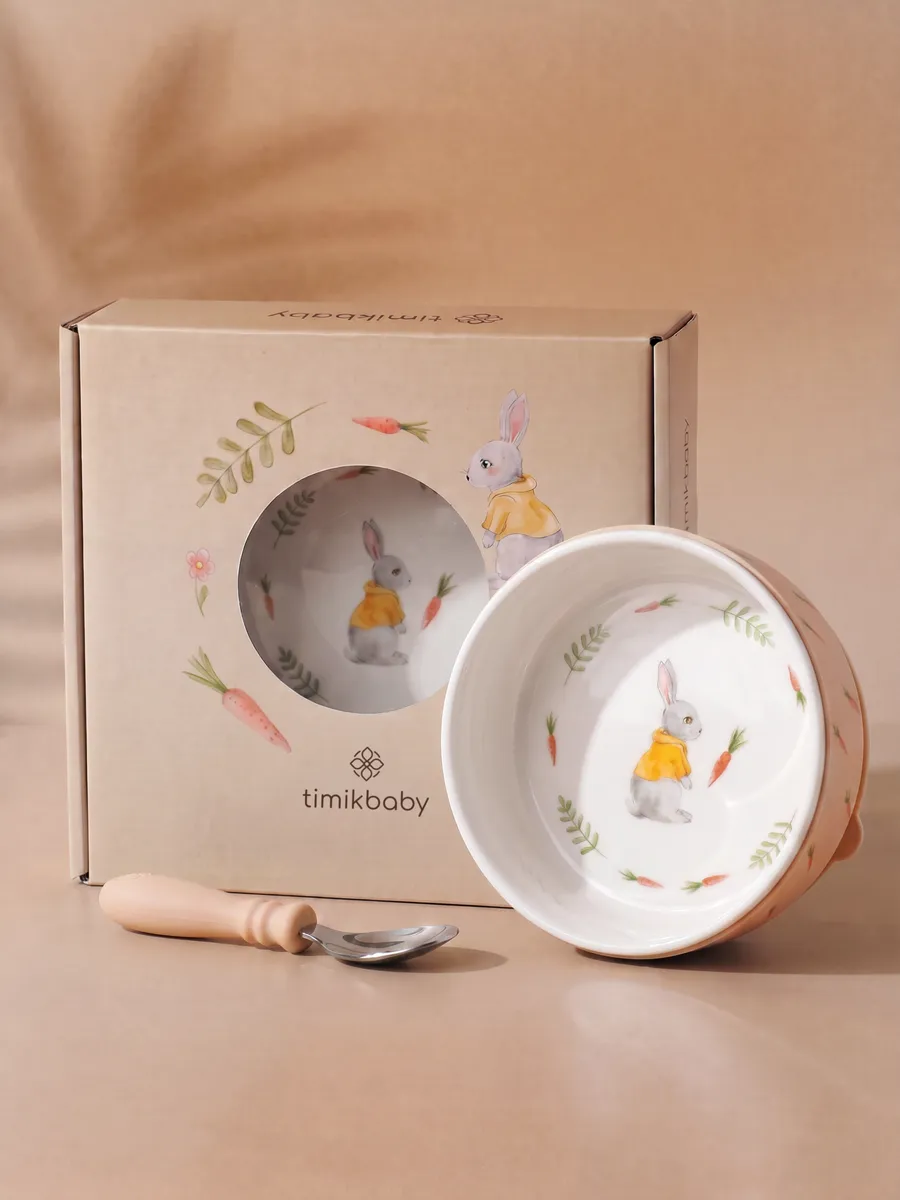 Набор посуды Timikbaby ложечка и тарелка 2 предм. - фото 1