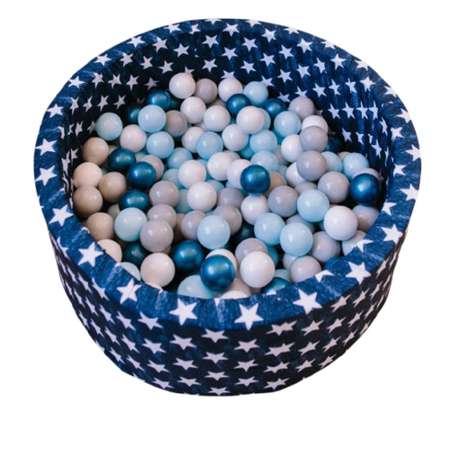 Сухой бассейн Boobo.kids 85х30 см 150 шаров синий+белый