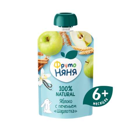 Пюре ФрутоНяня Шарлотка яблоко с печеньем с 6 мес 90 г