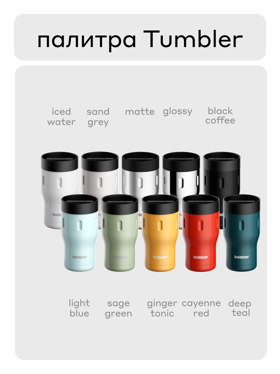 Термокружка для напитков 350 мл Tumbler Bobber белый - фото 11