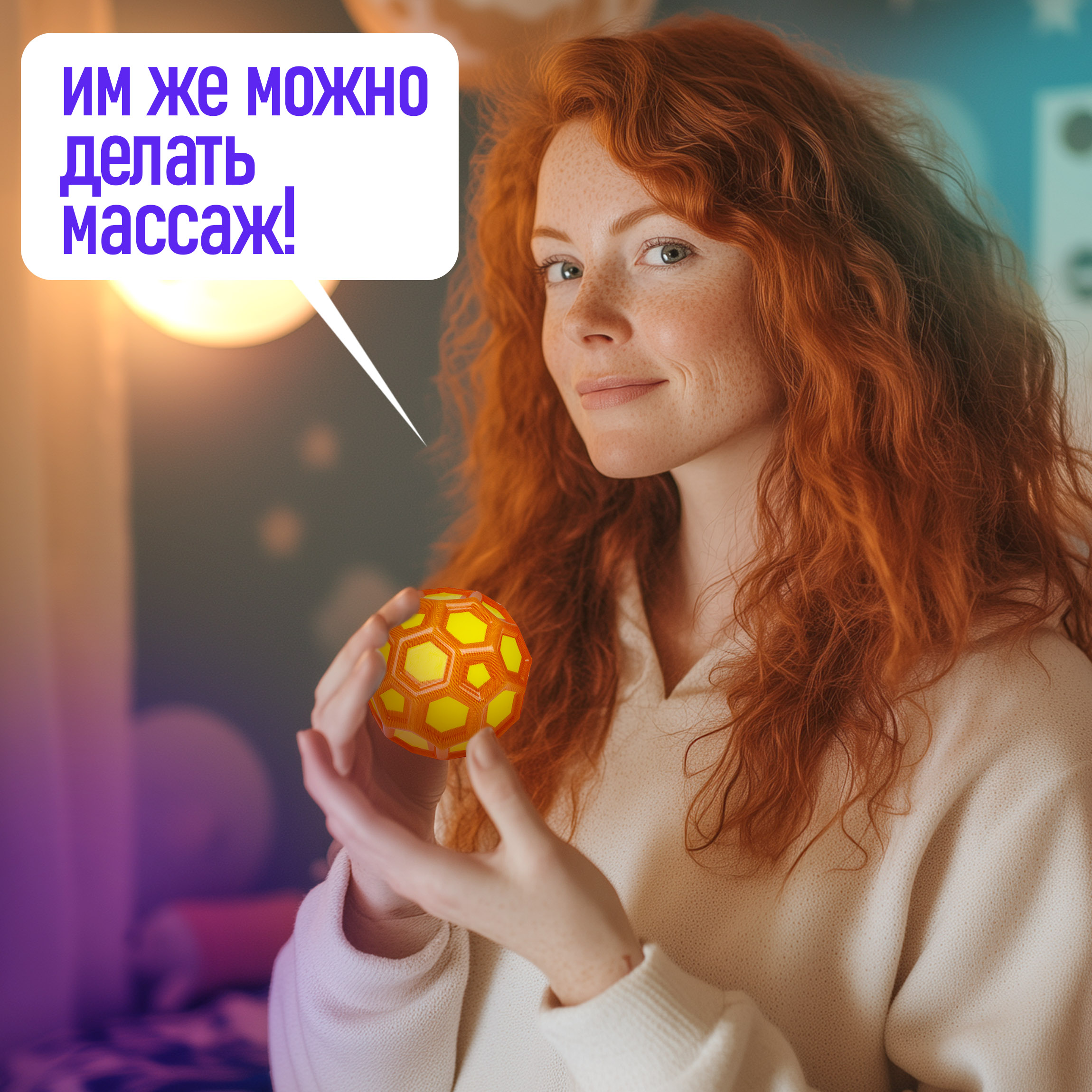 Мяч детский moon ball Крутой Замес 1TOY попрыгунчик лунный галактический мон бол оранжевый - фото 7