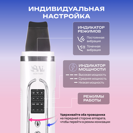 Ультразвуковая чистка лица EMS Secret Way Электромиостимуляция