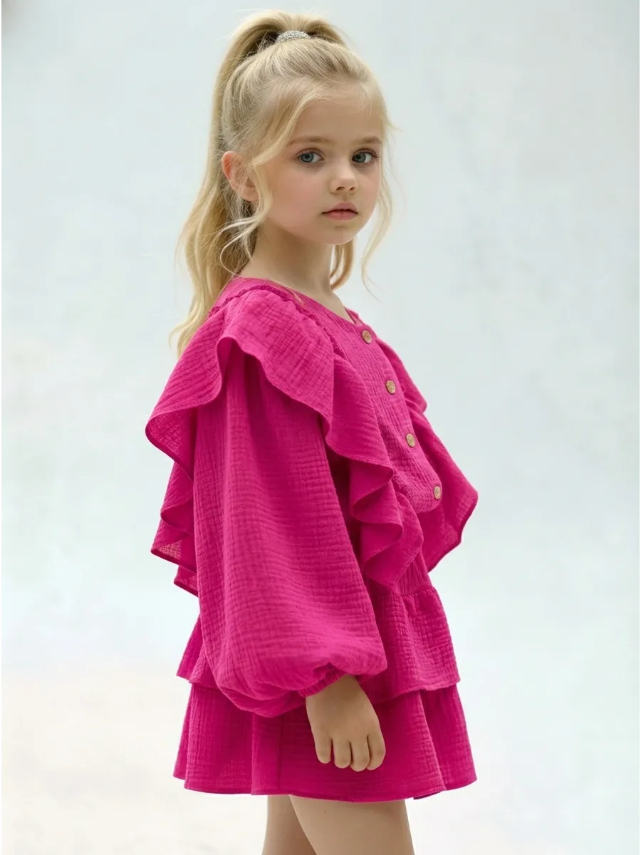 Блузка и юбка Leli dress костюм_муслин_с_юбкой_фуксия - фото 7