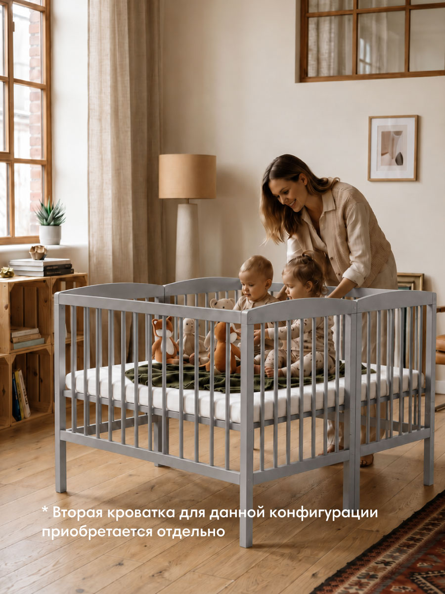 Детская кроватка OLANT BABY Sova Mini 90х50см, без маятника (серый) - фото 6