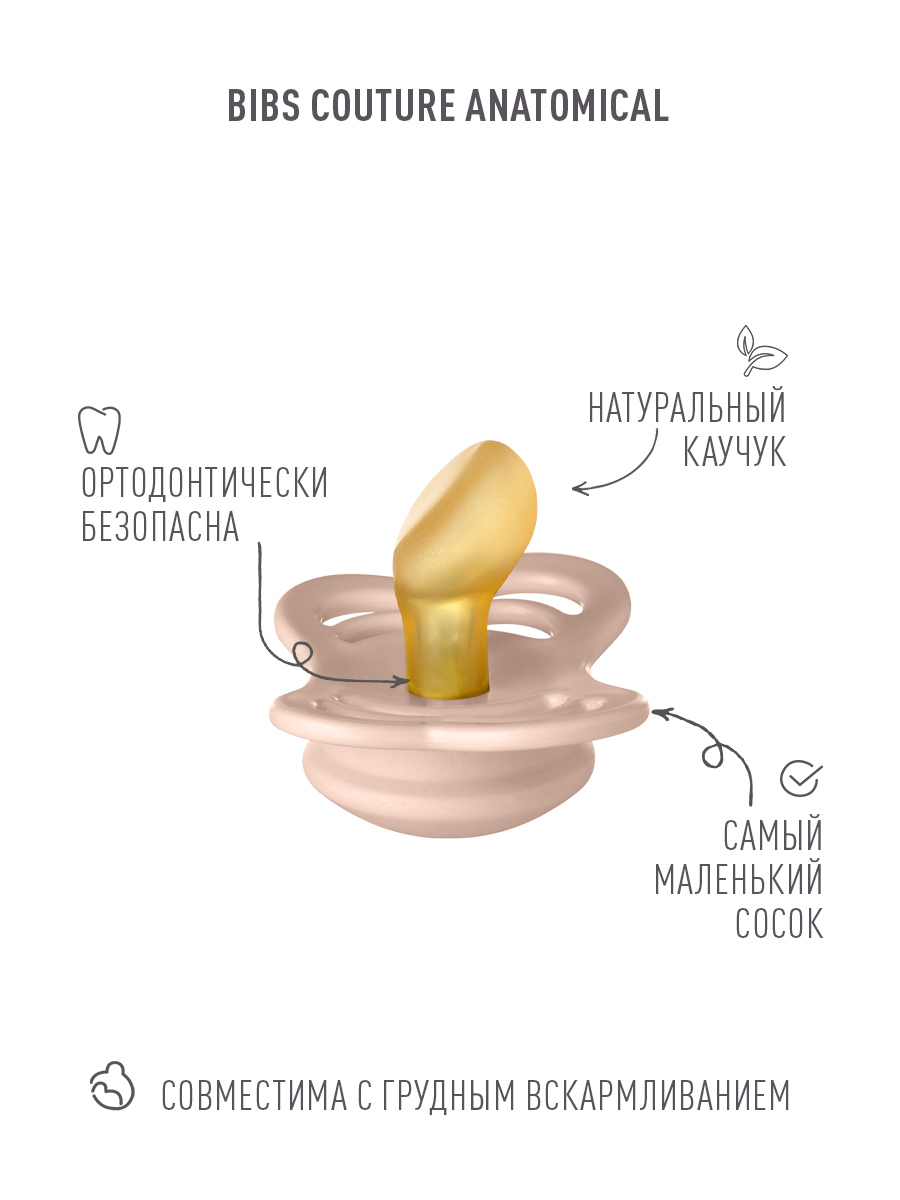Пустышка BIBS силикон анатомическая, классическая, ортодонтическая от 0 мес. 4 шт. - фото 5