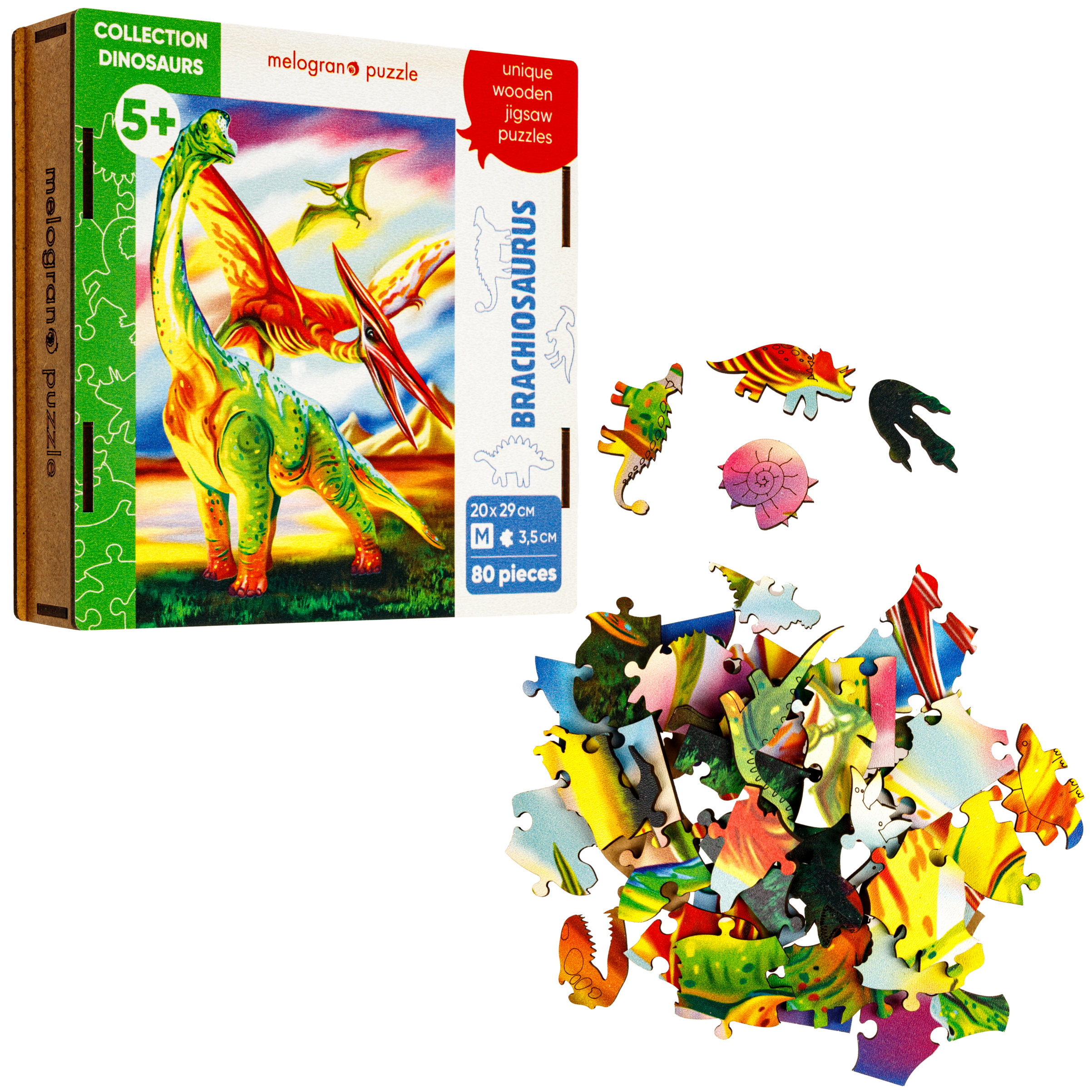 Пазл 1TOY динозавр Брахиозавр деревянный - фото 10