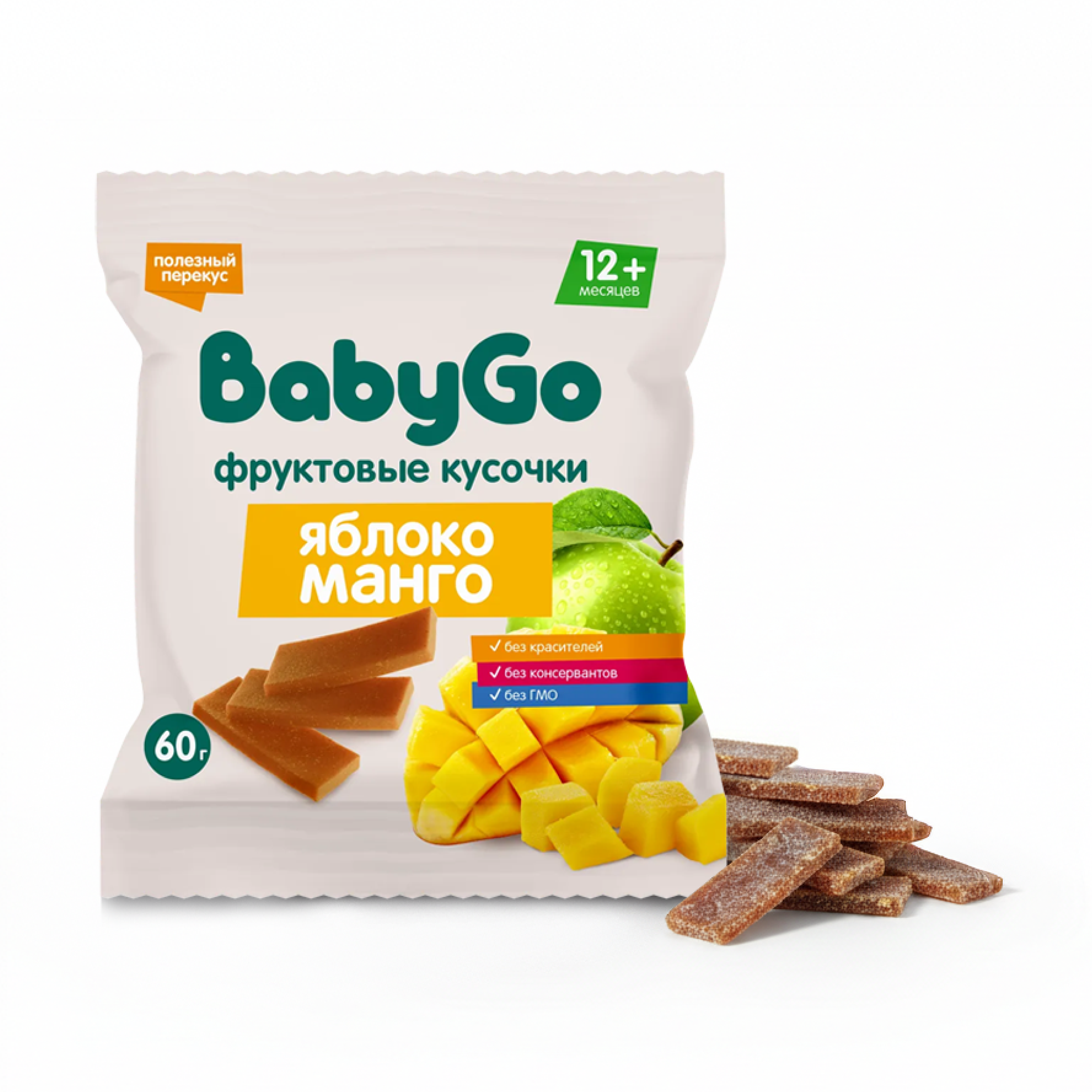 Фруктовые кусочки BabyGo из яблок и манго с 12 мес 60 г - фото 2