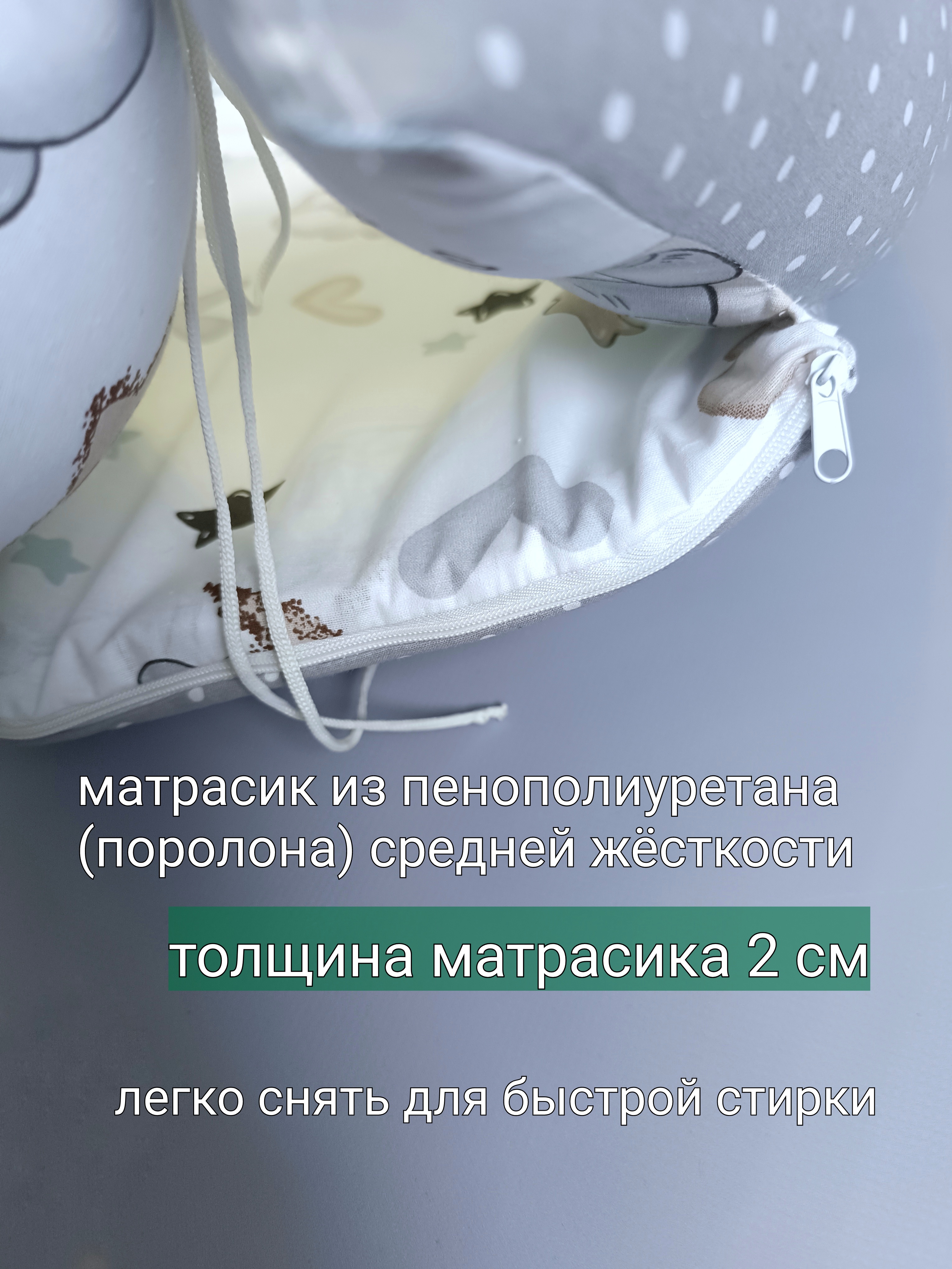 Матрас кокон Bambini Love мишки на луне 10102-114 - фото 3