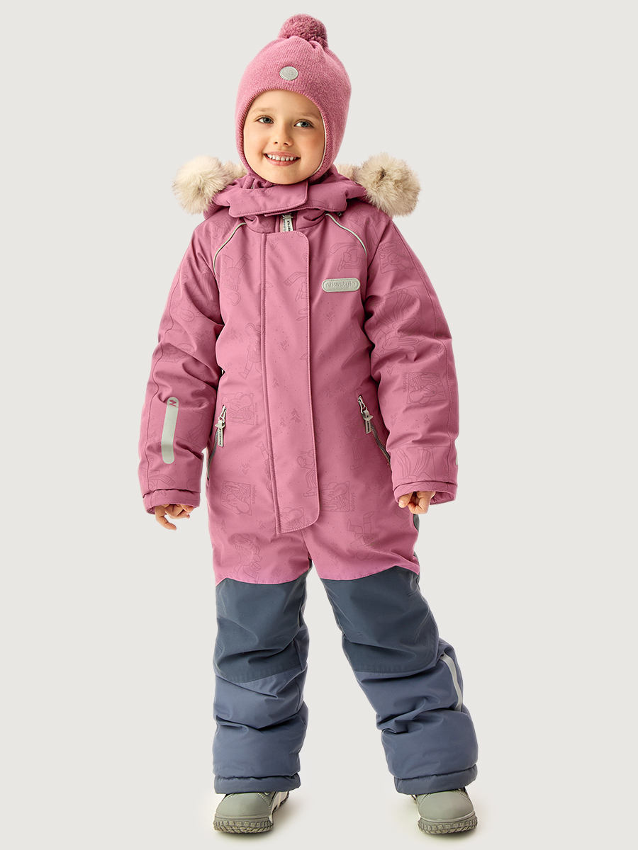 Комбинезон NIKASTYLE 8з0826 ягодный мусс/серый - фото 1