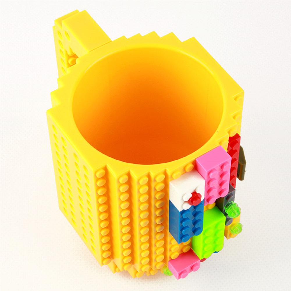 Кружка-конструктор Darvish с детальками 400 мл Совместима с Lego желтая - фото 3